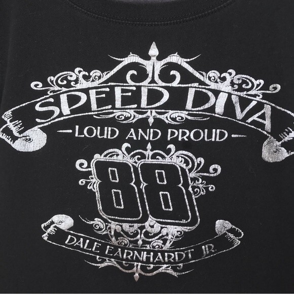 Chase Authentics Speed Diva Dale Earnhardt Jr 88 Black T Shirt Women Medium - Picture 3 of 11